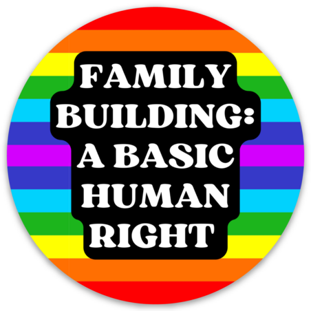 Family Building: A Basic Human Right Vinyl Sticker 3 x 3