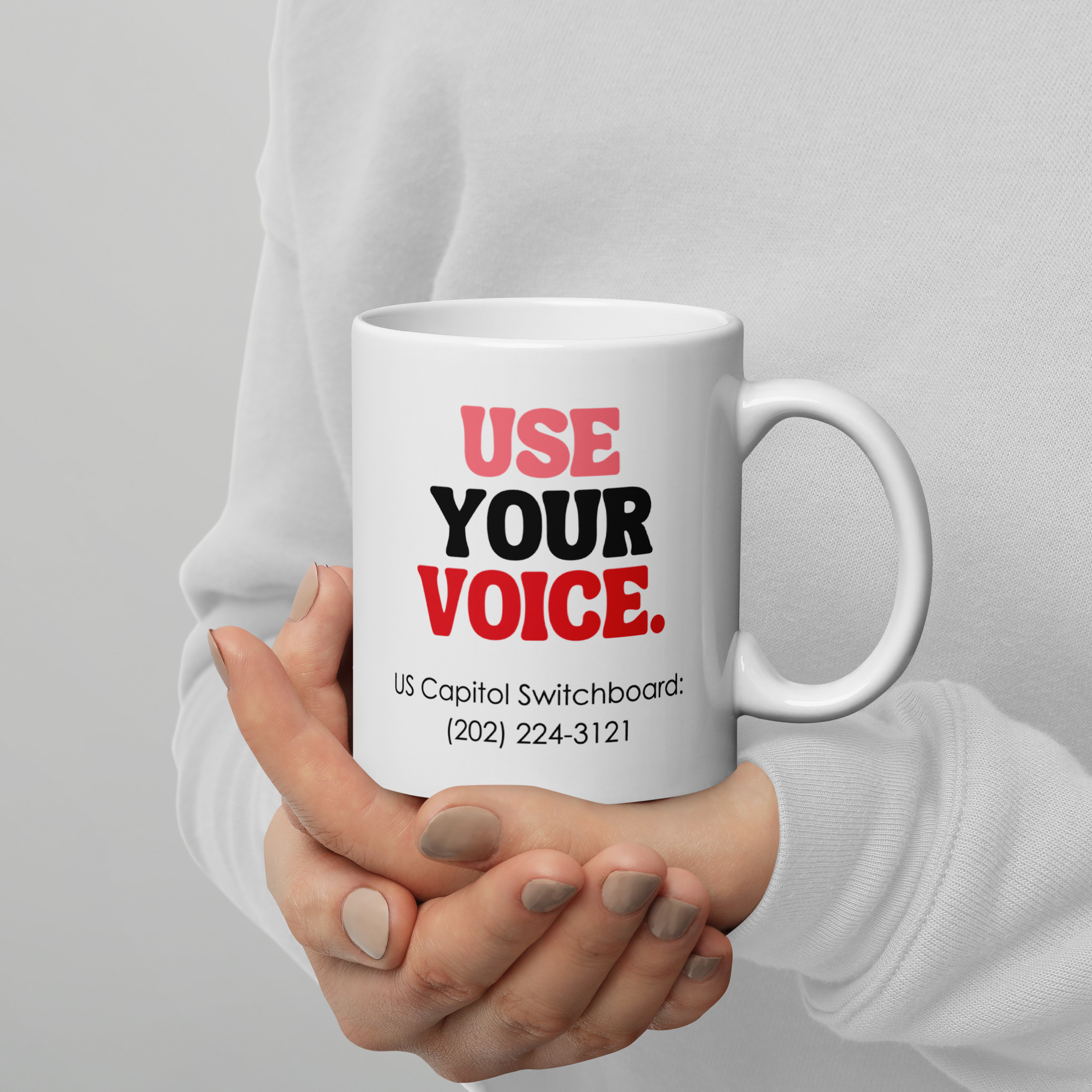 Use Your Voice Cuterus White Glossy Mug