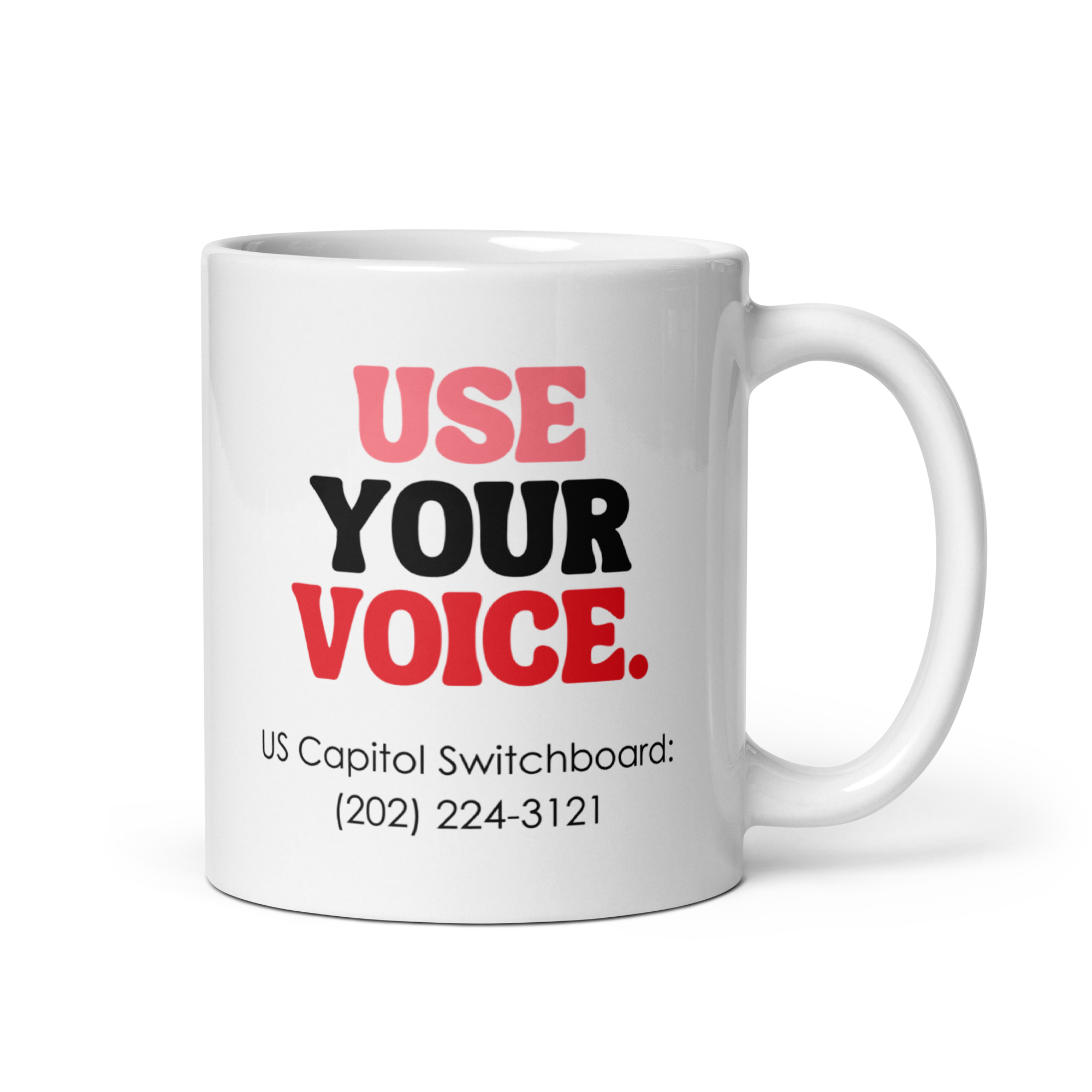 Use Your Voice Cuterus White Glossy Mug