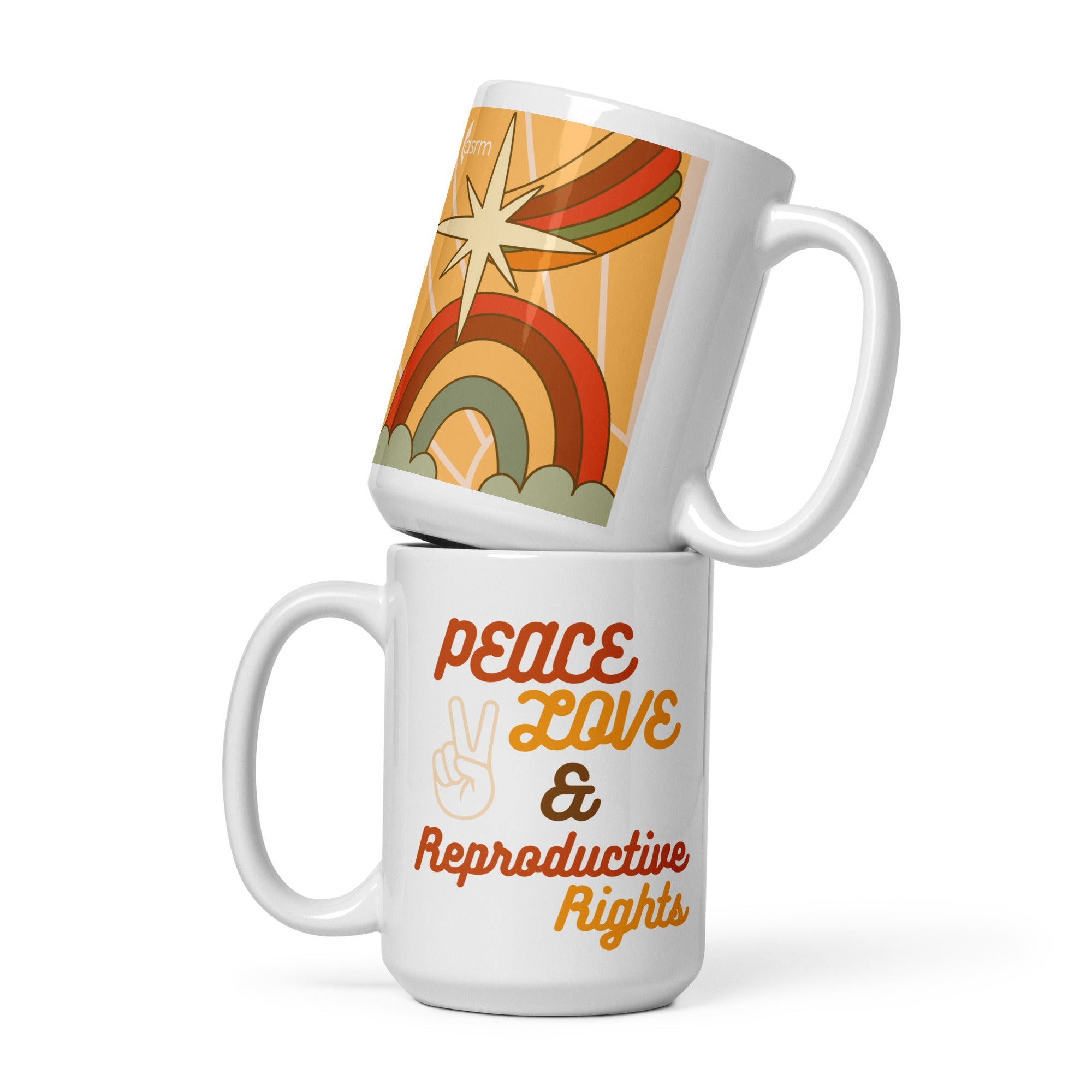 Peace. Love. and Reproductive Rights White Glossy Mug